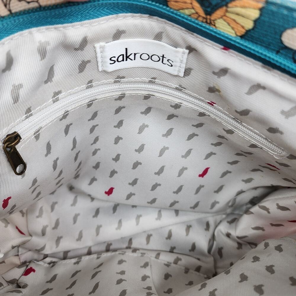 Sakroots Elsa Small Hobo Bag Artist Circle Spirit Desert Blue Pink Floral Purse - Picture 14 of 16